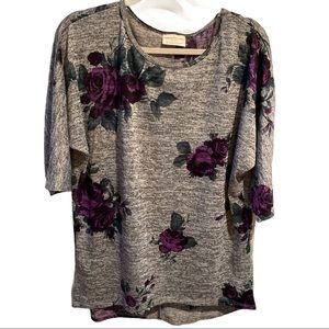 Bobbie Brooks NWT Woman’s Gray/Purple Large Shirt